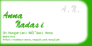anna nadasi business card